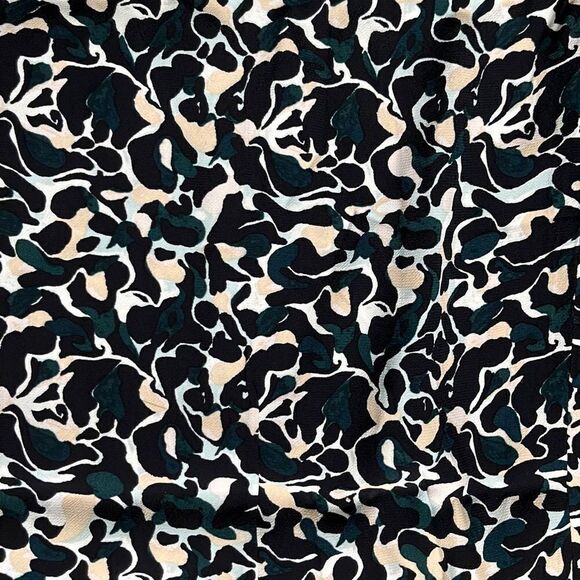 Club Monaco Womens Wide Legged long Pants Black Mix Noir Abstract Pattern Size 0 - Picture 3 of 13